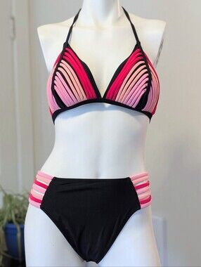 NWOT Popvil Rainbow Bandage Bikini Set